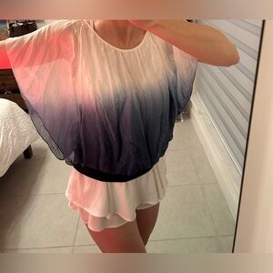 Ombre blue white Top - part of set